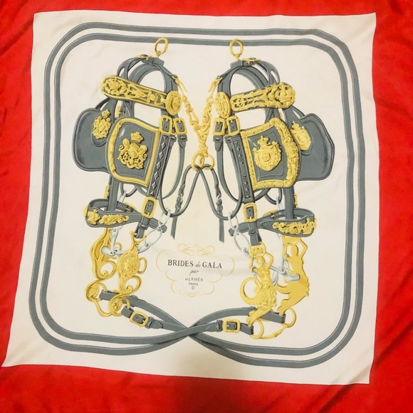 Hermès Scarf. 100% silk. ‘Brides de Gala'. By Hugo Grygkar. Made in France. Silk - Picture 3 of 16